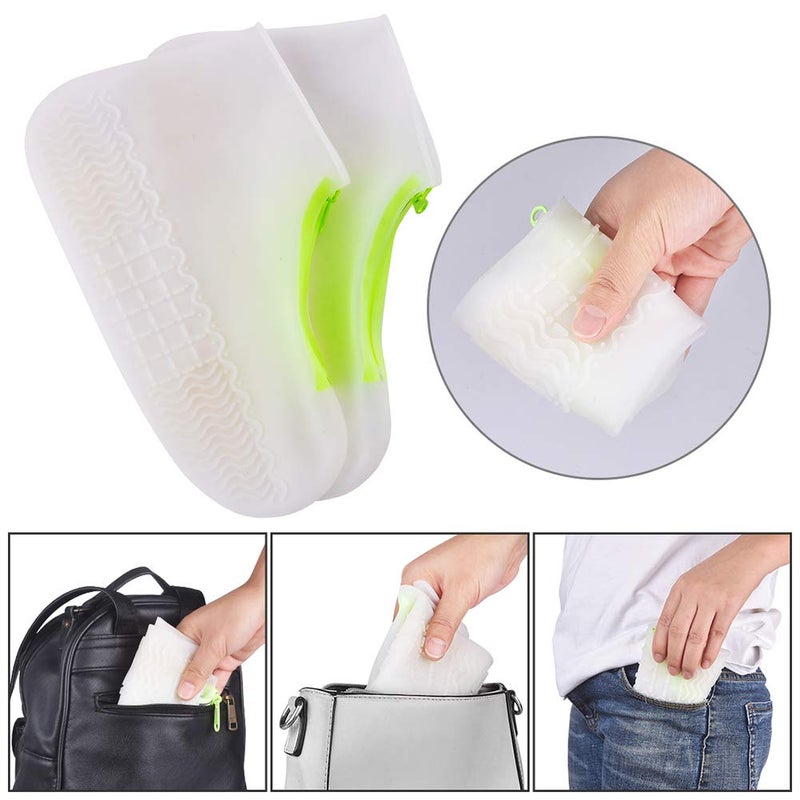 ydfagak Shoe Covers Waterproof Reusable Foldable Not-Slip Rain Shoe Covers with Zipper,Shoe Protectors Overshoes Rain Galoshes for Kids Men and Wome (Transparent, L (Women 8-12, Men 7-11)) - Image 5